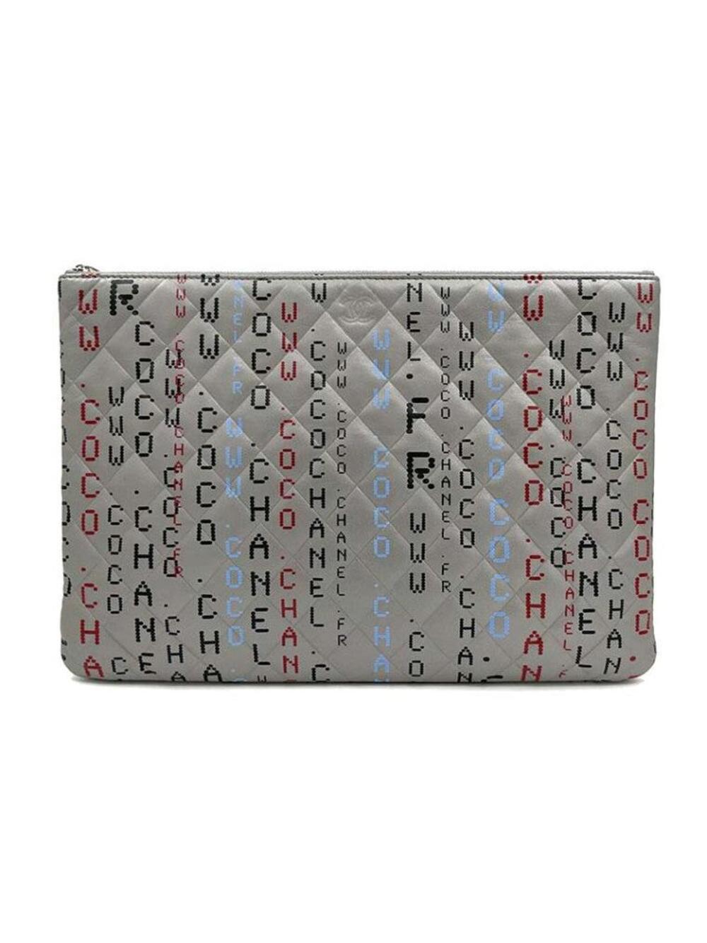 Fapis Chanel Typography Lambskin Clutch #352425F56B